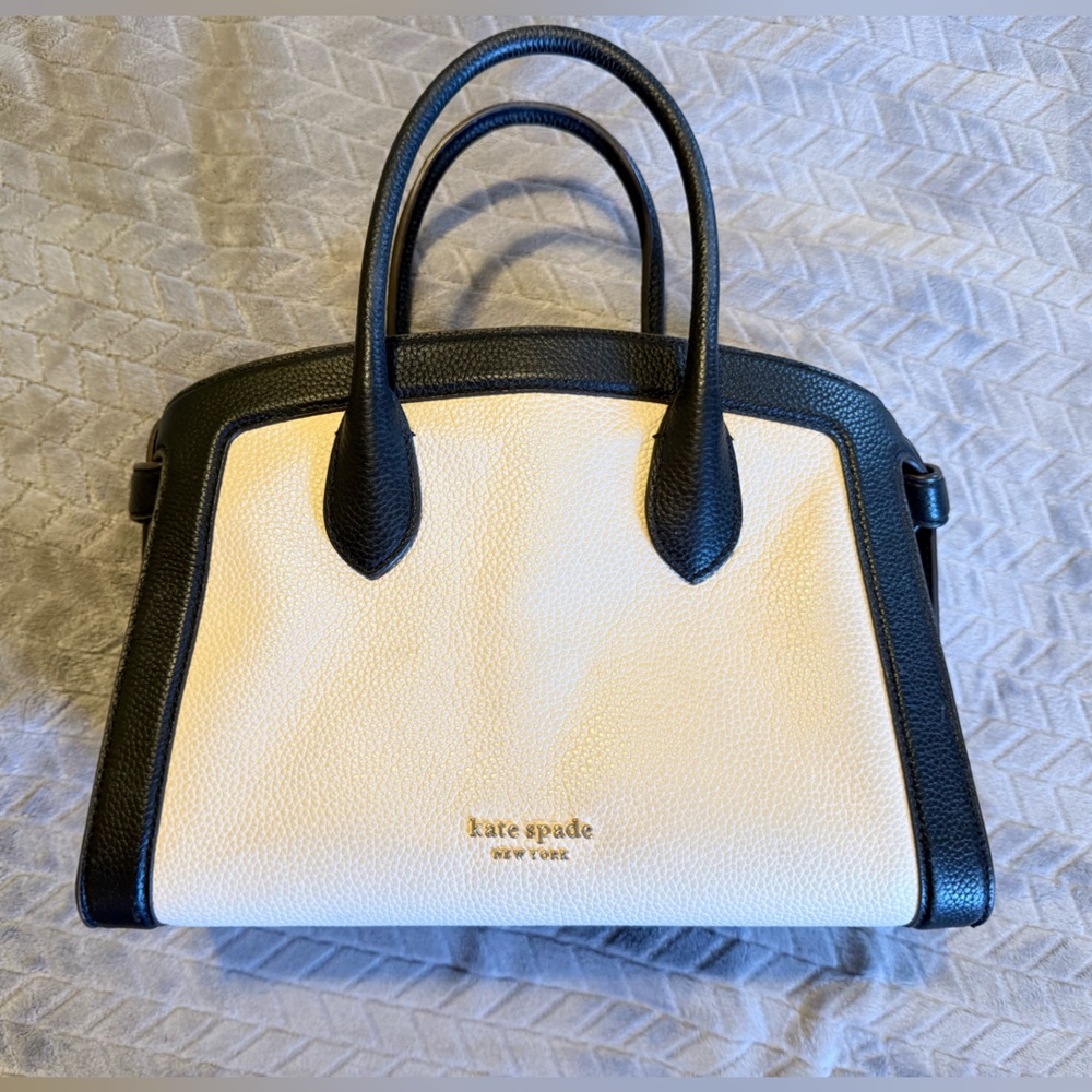 Kate Spade Black and Cream Leather Tote Bag - Picture 2 of 6